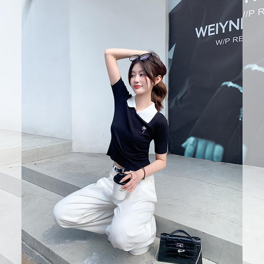 <曾小咸推荐> 【表现主义】小蜻蜓黑色针织短袖 商品图0