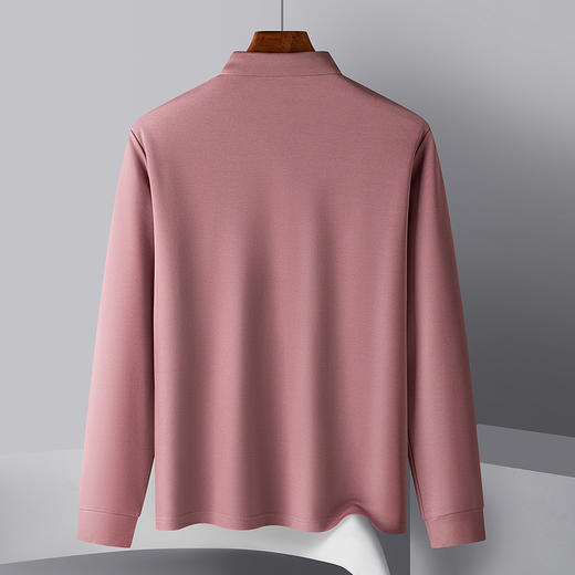 【双面含桑蚕丝】罗蒙春秋男士商务polo衫男长袖t恤男春秋男士polo衫 商品图8