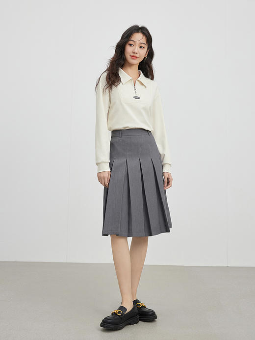 【年终特卖】熙世界半拉链POLO领卫衣2025秋装新款设计感宽松休闲翻领上衣 商品图4