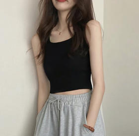 老米优品/ 优雅法式《方领吊带无痕美背背心》带胸垫打底内衣 简约舒服高颜值~人手N件！