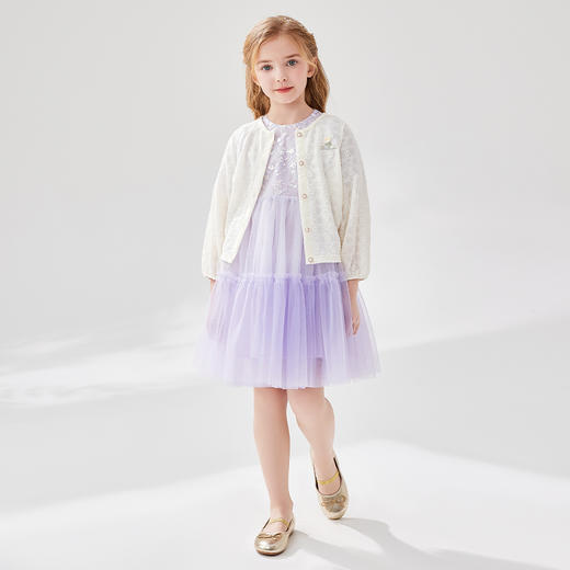 笛莎Deesha 童装女童外套2024新款时尚针织外套 商品图2