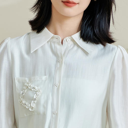 剩XL/XXL 米思阳2026春季新款别致设计感天丝衬衫搭配宽松纯色气质上衣0295 商品图4