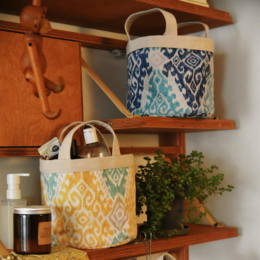 波西米亚手提收纳篮子布艺零食玩具收纳 商品图0