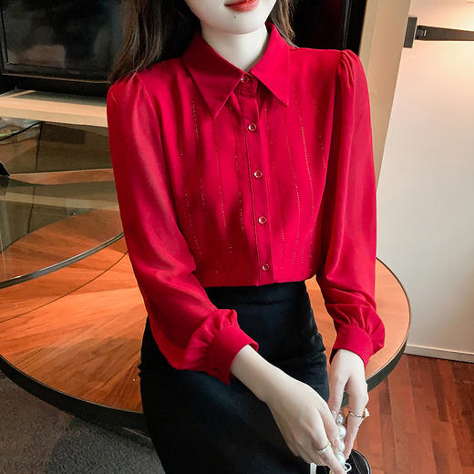 时尚宽松遮肚显瘦烫钻衬衫AYL1892 商品图4