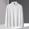 【提花领】罗蒙春秋男士仿丝光polo衫男长袖t恤男商务男士polo衫长袖 商品缩略图5