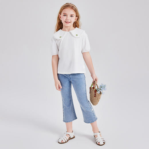 笛莎Deesha 2024新款简约微喇牛仔裤 商品图2