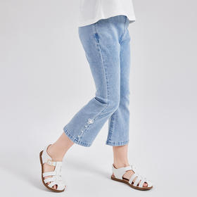 笛莎Deesha 2024新款简约微喇牛仔裤