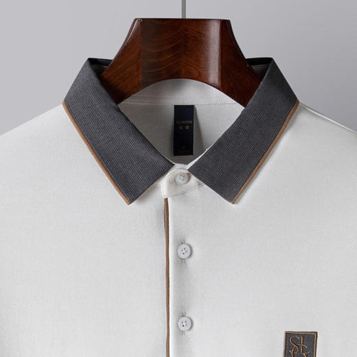 14LP3717114LP37171【双面含桑蚕丝】罗蒙男士绣花polo衫男长袖t恤男春秋男士polo衫 商品图4