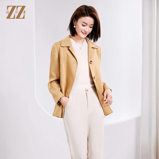 佐尔美春季新款 气质简约百搭短风衣外套女E33FD02 商品图2