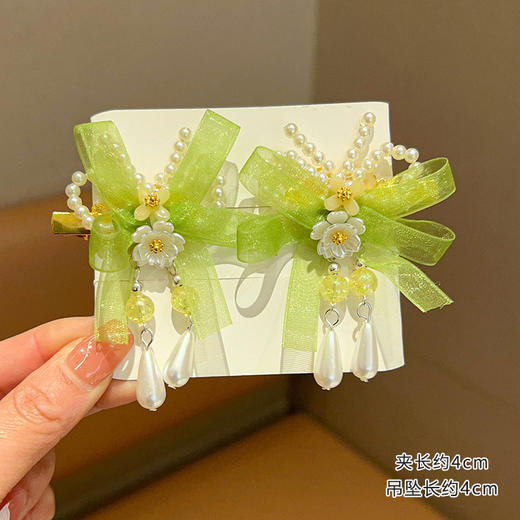 【儿童古风蝴蝶飘带发夹】唐装汉服宝宝 超仙发饰 女孩中国风流苏侧边夹 商品图7