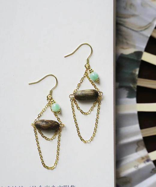 翡翠米粒耳环 商品图0