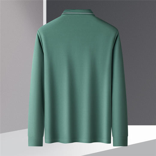 【经典款】罗蒙春秋男士仿丝光polo衫男长袖t恤男商务男士polo衫长袖 商品图6