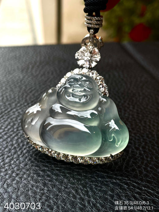玻璃种飘翠佛公挂坠【4030703】具体价格微信咨询 商品图5