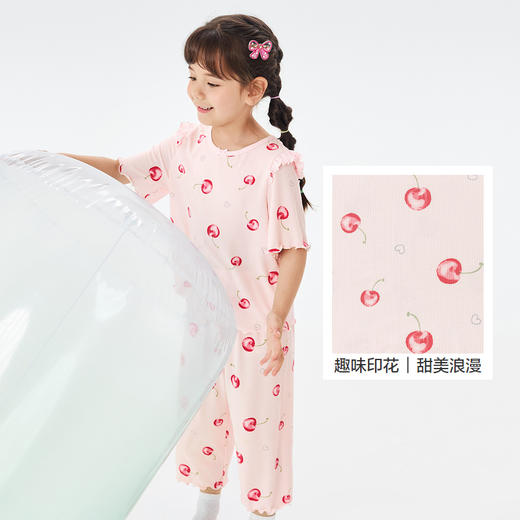 巴拉巴拉女童睡衣套装夏季空调服小中大童宝宝家居服凉感抗菌甜美 商品图3