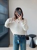 满天星闪耀亮片POLO领绞花毛衣 粗针麻花辫针编织 进口AG长绒棉纱线 绞花工艺织造 G0716 商品缩略图3