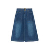 谜底高腰牛仔半身裙2024夏季新款A型前开叉中长裙配腰带246MB7002 商品缩略图4