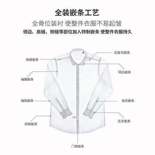 【140支3股免烫衬衫】男士长袖高端液氨DP商务职业正装衬衫 商品图2