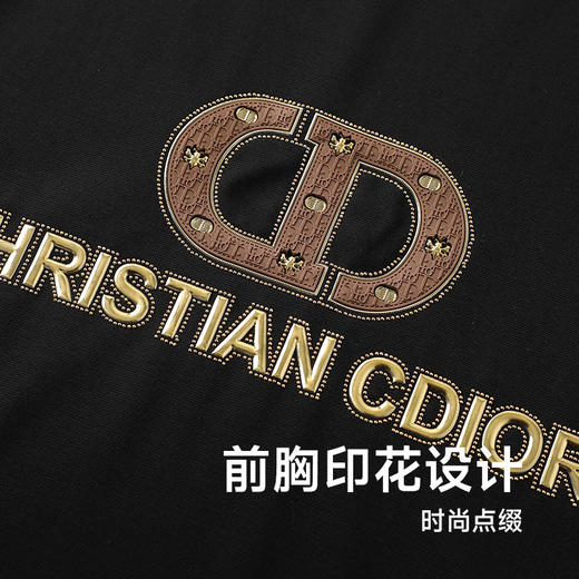 【Q】【桑蚕丝】【莱赛尔】【新款DG】大依优型大码短袖T恤圆领胸前印花加肥加大男士大号弹力透气舒适半袖夏装 商品图2