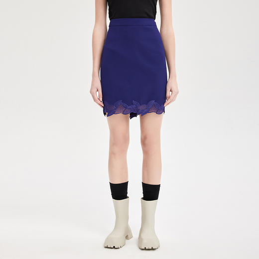 PE5A1瑟俪 新款女修身百搭优雅气质春装绣花弹力半身裙 商品图0