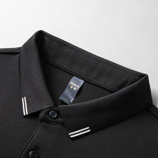 【双面含桑蚕丝】罗蒙春秋男士绣花polo衫男长袖t恤男polo衫男 商品图7