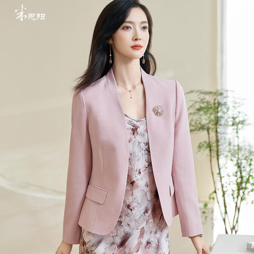 米思阳2026春季新款职业气质女士粉色西装外搭小个子炸街外套1133 商品图0