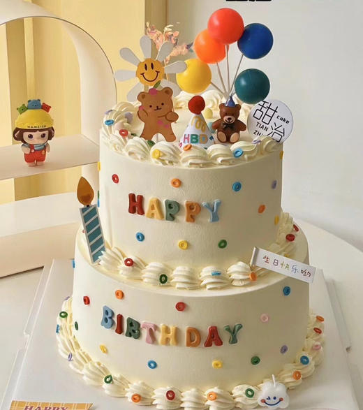 儿童小熊女孩男孩周岁生日蛋糕 商品图0