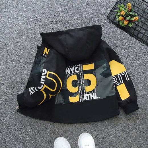 童装春秋男童连帽风衣外套冲锋衣儿童中大童工装服女童网红学院风 商品图1