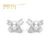 美裕 蝴蝶结 925银淡水珍珠耳钉6-7mm 101785 商品缩略图0