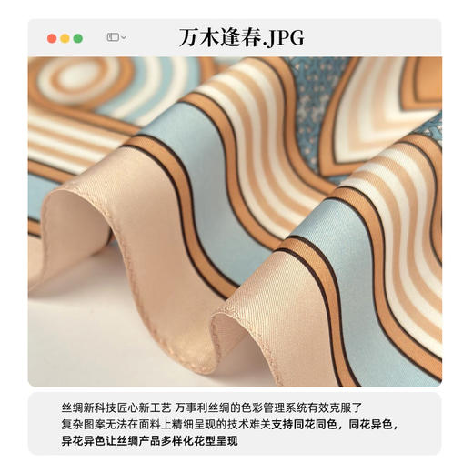 万事利“万木逢春”88厘米双面印花大方巾 商品图2