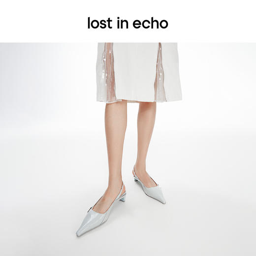 [捡漏价]lost in echo2024春季新款通勤时尚尖头高跟鞋细扣带裸跟猫跟鞋女 商品图3
