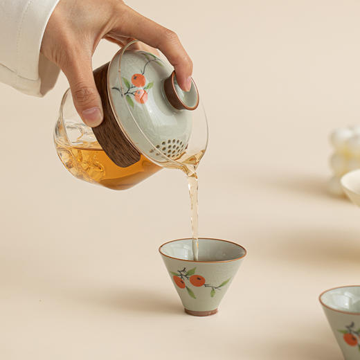 【茶水分离 一体收纳】哥窑手绘旅行茶具 商品图13