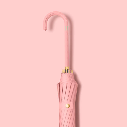 心选丨复古直柄雨伞【创意简约 长柄伞皮手柄直杆雨伞】纯色日系小清新长伞 商品图12