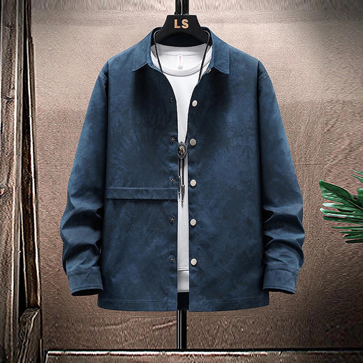 【新款DXC】大依优型大码翻领衬衫外套夹克加肥加大胖子上衣男士外套肥佬男装 商品图0