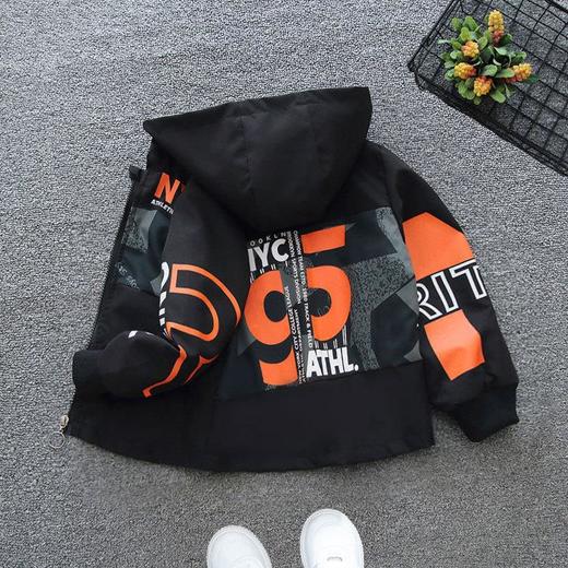 童装春秋男童连帽风衣外套冲锋衣儿童中大童工装服女童网红学院风 商品图0