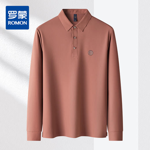 【华夫格】罗蒙男士春秋抗皱免烫polo衫男长袖t恤男商务男士polo衫 商品图4
