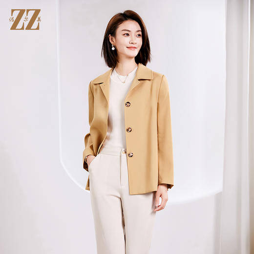 佐尔美春季新款 气质简约百搭短风衣外套女E33FD02 商品图3