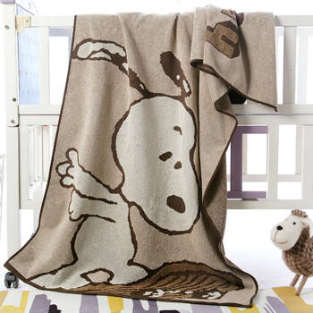 金号毛巾纯棉史努比卡通洗澡巾 柔软吸水A类运动大浴巾 棕色 180*78cm 商品图0