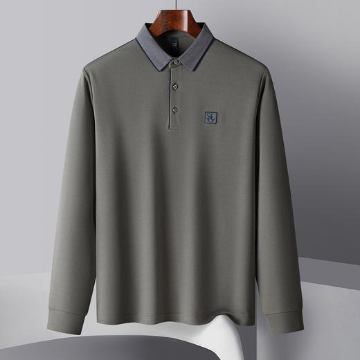 14LP3717114LP37171【双面含桑蚕丝】罗蒙男士绣花polo衫男长袖t恤男春秋男士polo衫 商品图1