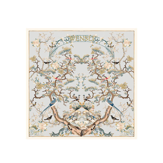 万事利“归燕衔春”88厘米双面印花大方巾 商品图2