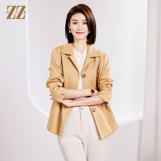 佐尔美春季新款 气质简约百搭短风衣外套女E33FD02 商品图0