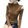 SMZ14974半高领打底衫女春季2024新款设计感气质上衣内搭性感露肩长袖T恤 商品缩略图4