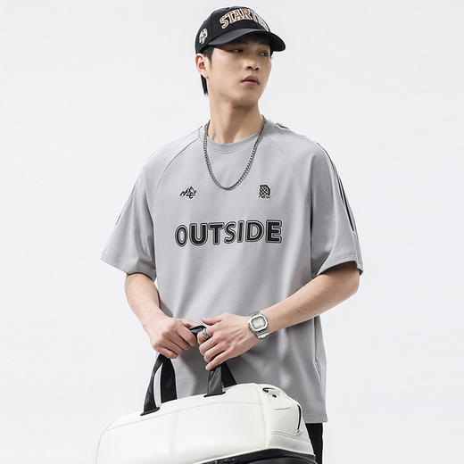 【Q】【新款DQ】大依优型大码短袖T恤圆领胸前印花加肥加大男士大号弹力透气舒适半袖夏装潮款 商品图1