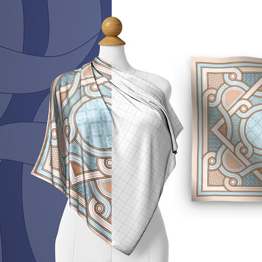 万事利“万木逢春”88厘米双面印花大方巾 商品图1