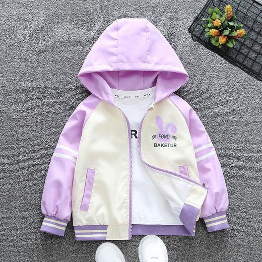 男女童外套春球薄款中大童宽松休闲连帽冲锋衣夹克儿童春秋外穿 商品图2