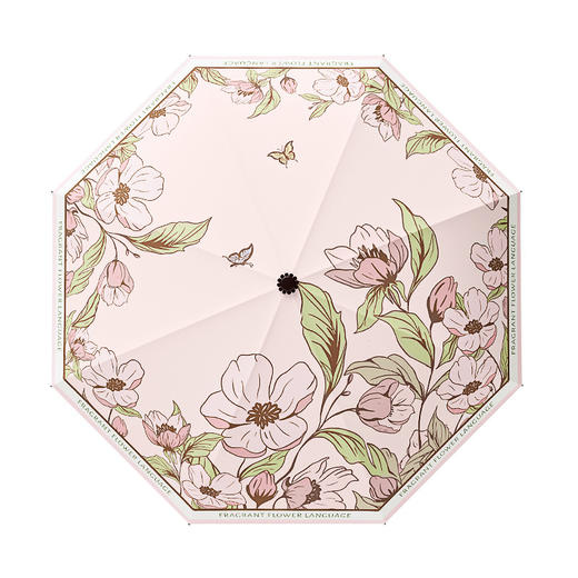 防晒遮阳伞【黑胶手动 大三折反向雨伞女】伞田园古风款式折叠伞 商品图4