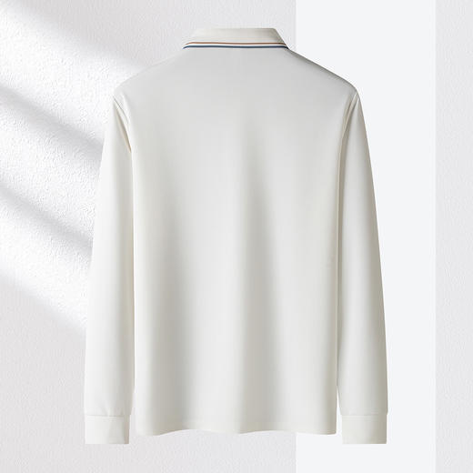 【华夫格】罗蒙春秋款男士抗皱免烫polo衫男长袖t恤男商务男士polo衫 商品图6