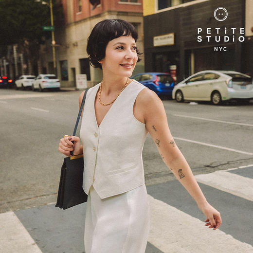 【Clean Fit 胶囊系列】Bridgett鸽白高腰短裤复古马甲 商品图0