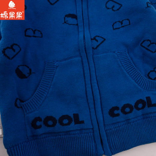 棉果果秋冬季男童加里子厚款对开毛衫M412161218661 商品图4