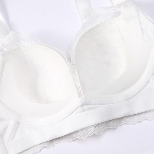 都市丽人凉感小凉风内衣女蕾丝文胸B杯适穿3/4杯薄款无钢圈四排扣LB42B5 商品图5