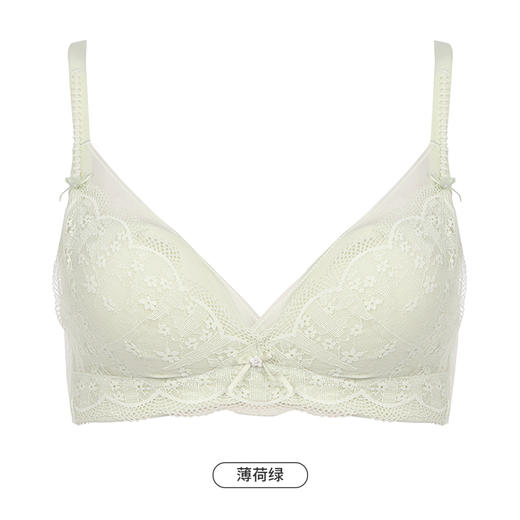 都市丽人自然舒适3D花形杯内衣女蕾丝文胸AB杯3/4杯双厚度无钢圈三排扣LB41C4 商品图9